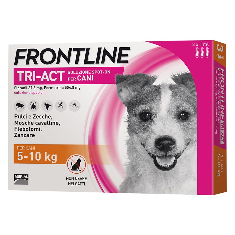 Frontline Tri-Act Cani 5-10 kg - 3 Pipette Frontline Tri-Act Cani 5-10 kg - 3 Pipette